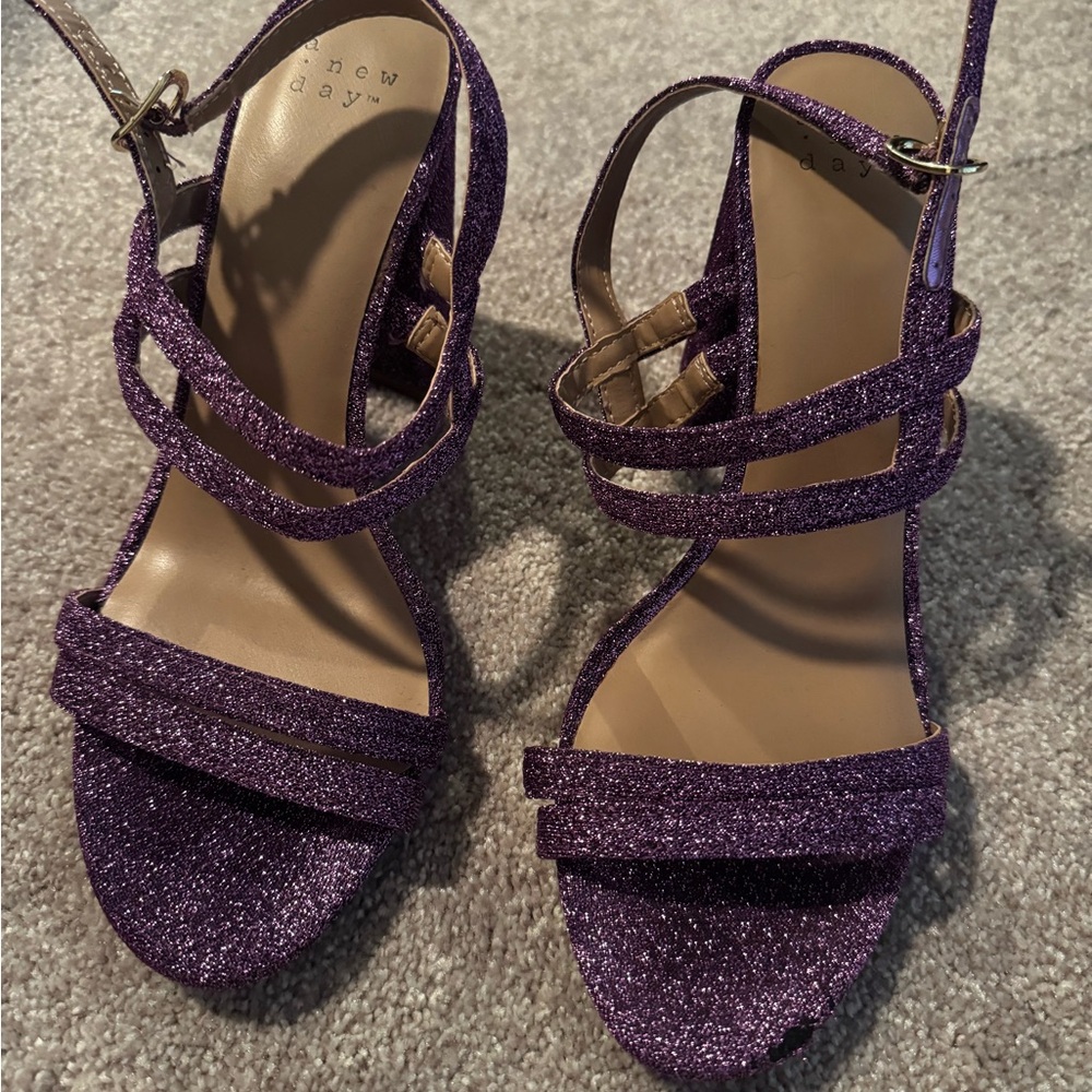 a new day Purple Glitter Heels - Size 8.5